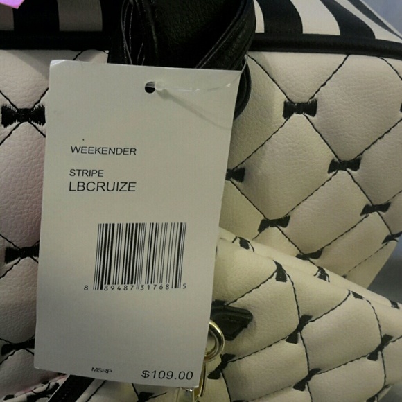 Betsey johnson LUV BETSEYweekender 2pc blkwht NWT - Picture 3 of 8